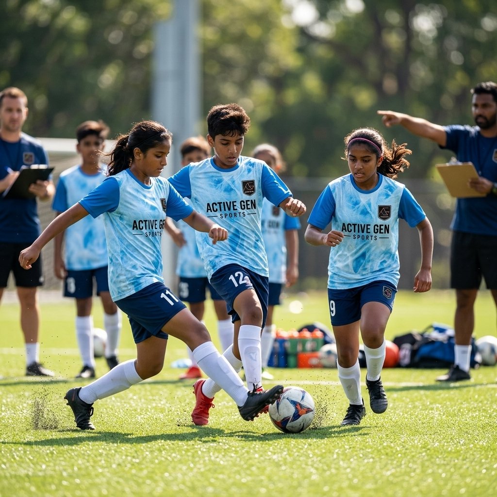 Kids practicing at the best football coaching academy in Thane & Mumbai on turf